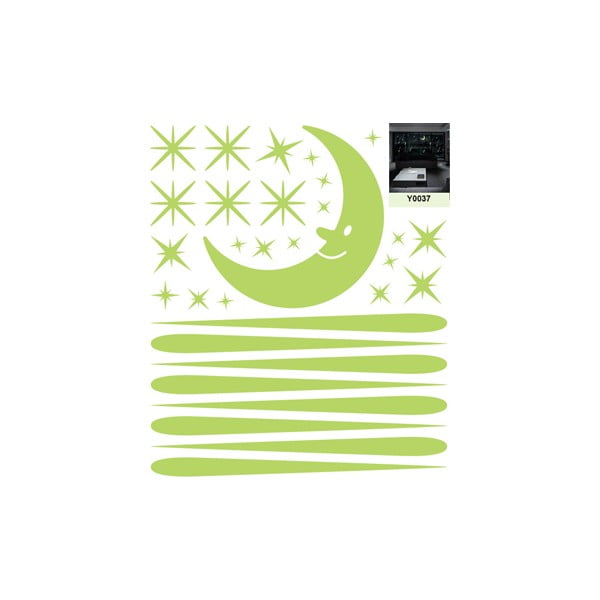 Стикери за стена Светеща в тъмното луна и падащи звезди - Ambiance-image-1