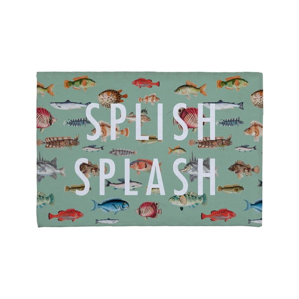 Зелена изтривалка за баня със смес от памук , 40 x 60 cm Splish Splash - Really Nice Things
