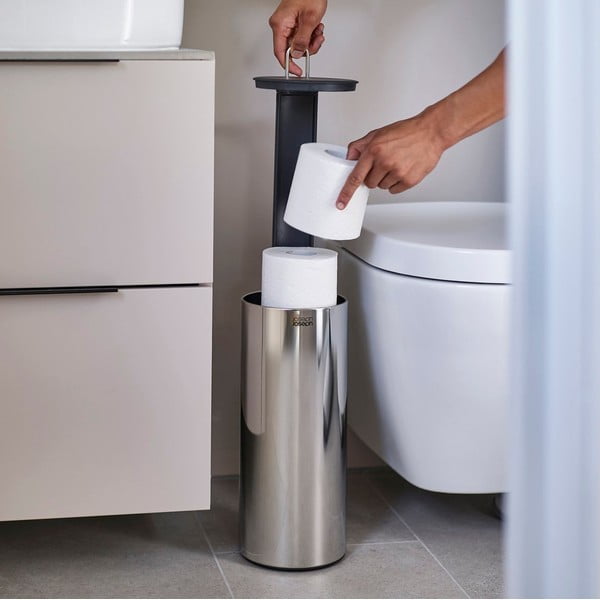 Метална поставка за тоалетна хартия в сребрист цвят  Luxe – Joseph Joseph-image-1
