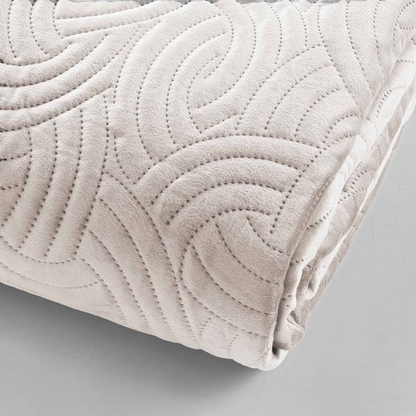 Кремаво комплект шалте и калъфка за възглавница 240x260 cm Solange – douceur d'intérieur-image-2