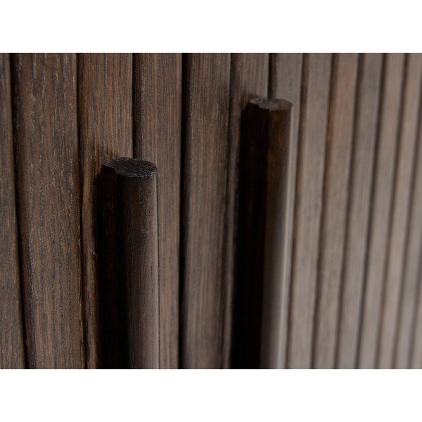 Шкафче от декор от дъб  с плъзгащи се врати в тъмно естествен цвят 100x118x40 cm Meta – Unique Furniture-image-4