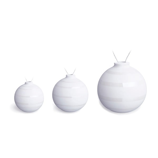 Комплект от 3 бели керамични орнамента за коледна елха Omaggio - Kähler Design