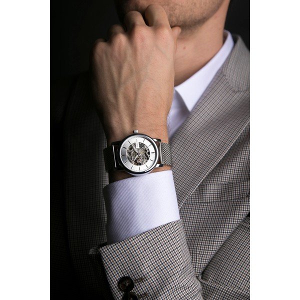 Мъжки часовник с каишка от неръждаема стомана в сребристо Randy - Walter Bach-image-3