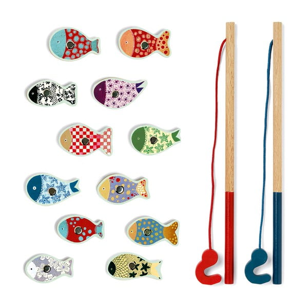 Детска дървена игра с магнитни рибки - Djeco-image-1