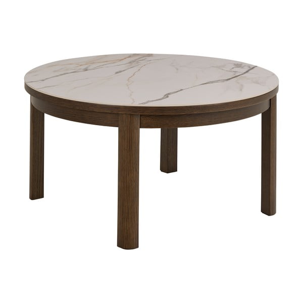 Кръгла масичка за кафе с керамичен плот в бежов и тъмнокафяв цвят ø 90 cm Southampton – Actona