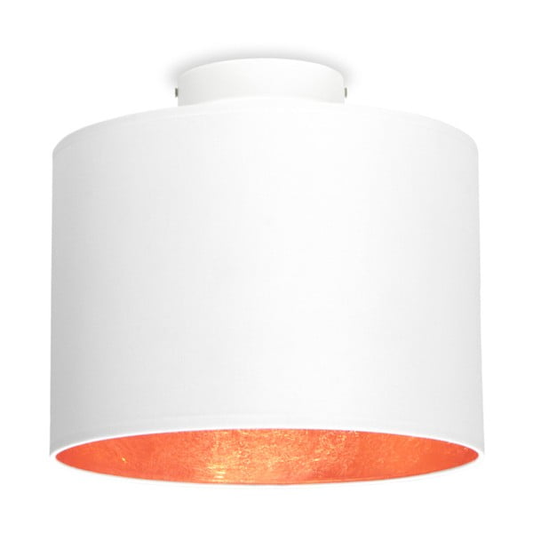 Бяла лампа за таван с детайли в цвят мед MIKA S, ⌀ 25 cm Mika - Sotto Luce