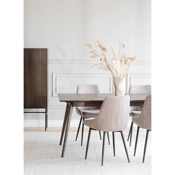 Тъмнокафява сгъваема трапезна маса от декор от дъб  90x190 cm Yumi – Rowico-image-4