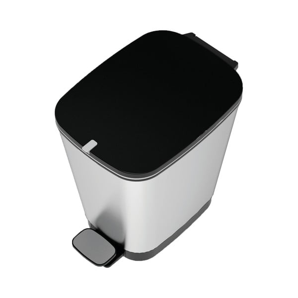 Пластмасово кошче за боклук с педал в сребрист цвят 25 l Chic Bin – KIS-image-3