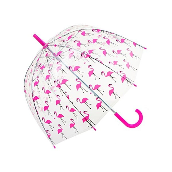 Dětský transparentní deštník Ambiance Flamingo, ⌀ 70 cm