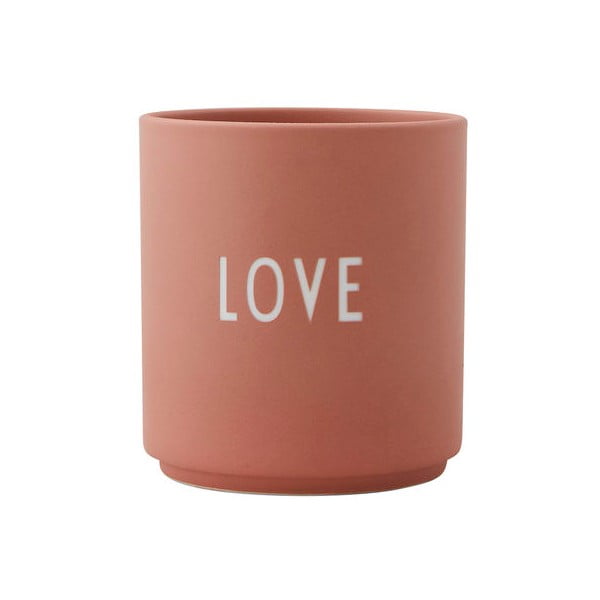 Розовo-бежова порцеланова чаша 300 ml Love - Design Letters