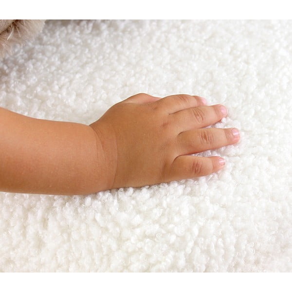 Бял детски пуф от плат букле Moouv – Artie-image-1