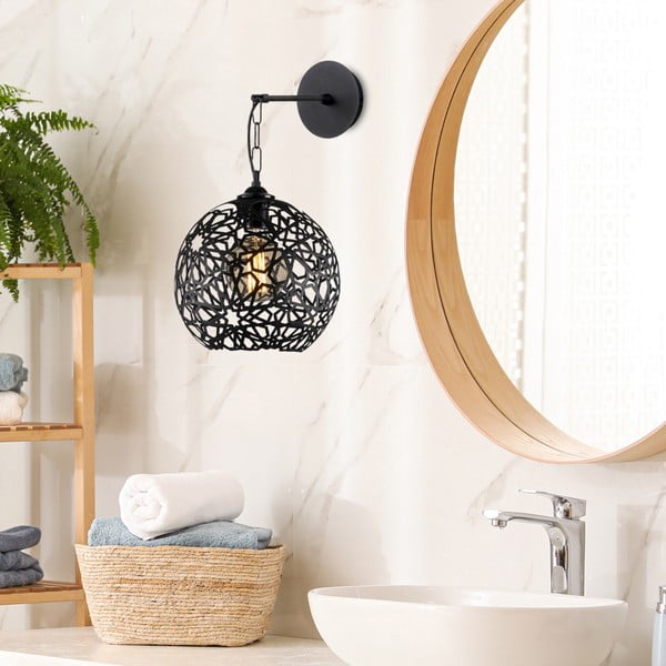 Черна стенна лампа ø 25 cm Fellini – Opviq lights-image-1