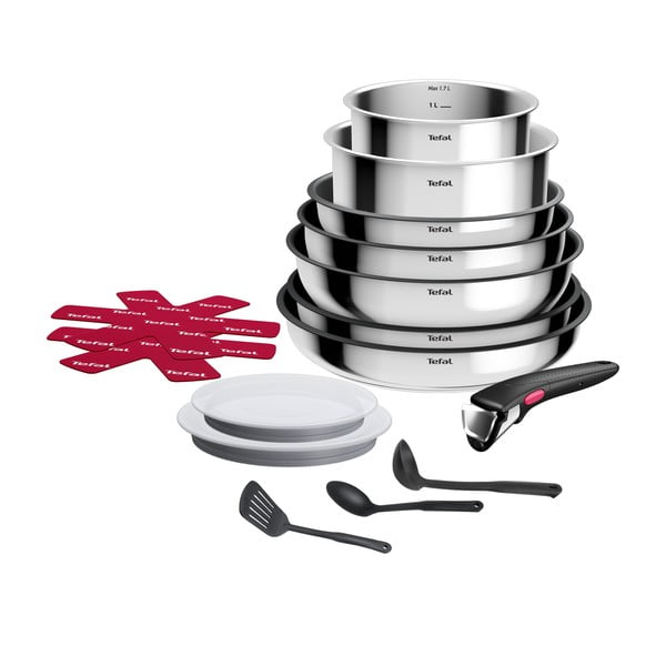 Алуминиев комплект съдове 15 бр. INGENIO Cook Eat L881SF04 – Tefal