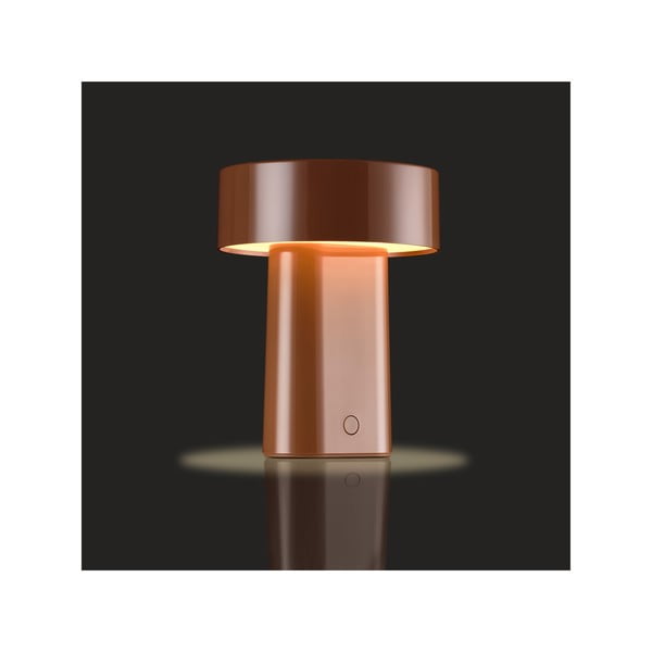 Пластмасова LED настолна лампа в цвят кафяв коняк (височина 18 cm) Oblong – Zone-image-2