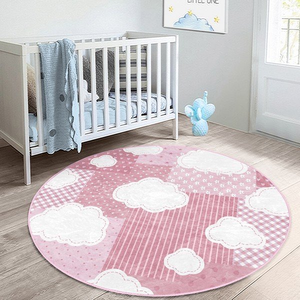 Розов детски килим ø 100 cm Comfort - Mila Home-image-2