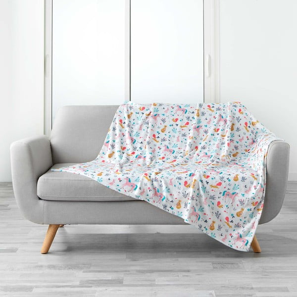 Бебешко одеяло от микрофланела 125x150 cm Princesse Licorne – douceur d'intérieur