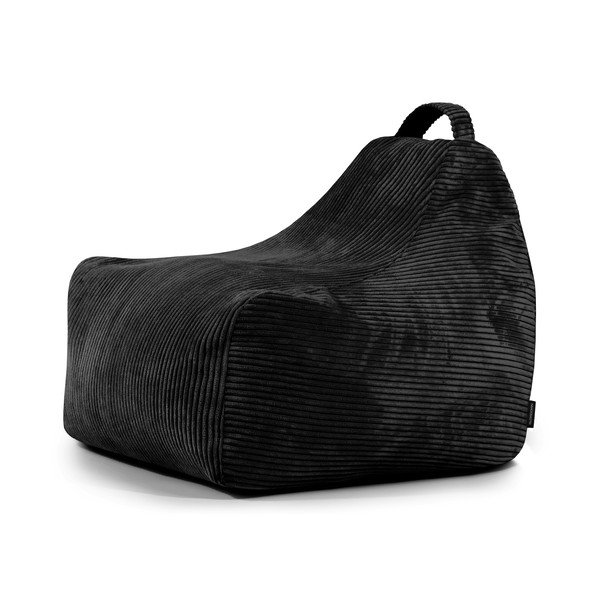 Черен детски пуф от рипсено кадифе Game Amuse – SLOWDOWN