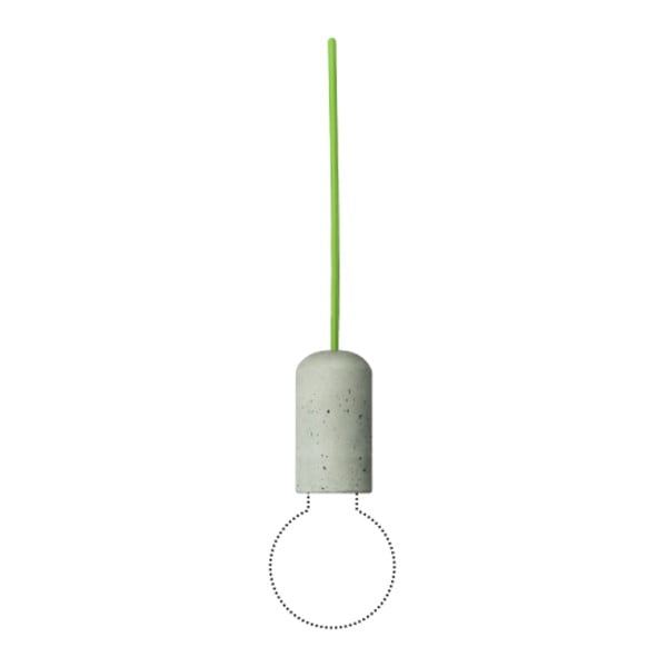 Betonové svítidlo Pure se zeleným kabelem od Jakuba Velínského, délka 1,2 m