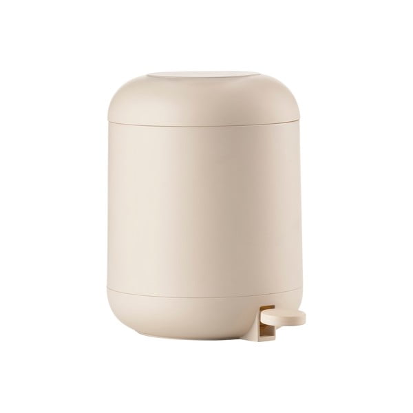 Бежово пластмасово кошче за боклук с педал 4 l Sensu – Zone