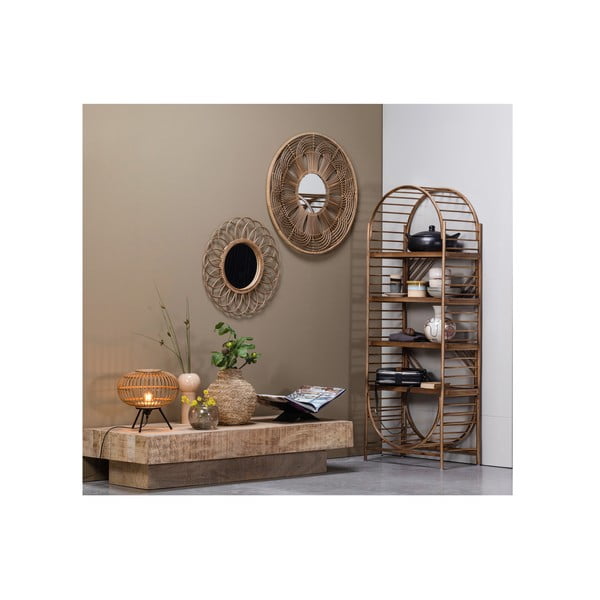 Стенно огледало бамбуково ø 76 cm Obi – WOOOD-image-2