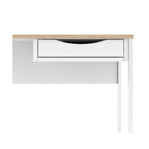 Бяла работна маса , 130 x 48 cm Function Plus - Tvilum-image-3