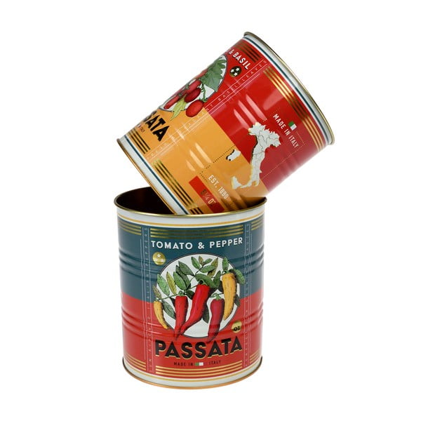 Декоративни кутии за съхранение в комплект от 2 бр. от калай ø 11x13 cm Passata – Rex London