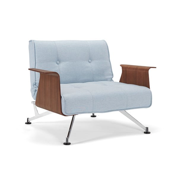Světle modré rozkládací křeslo s područkami Innovation Clubber Chair