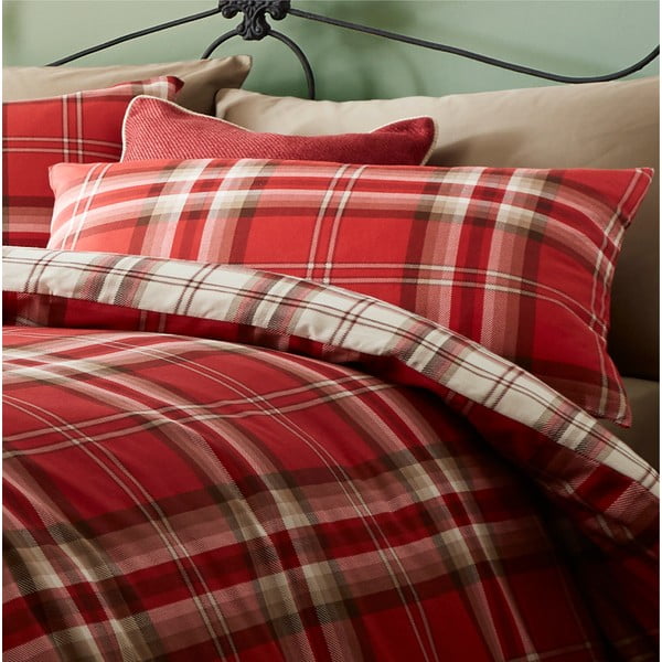 Червено спално бельо за двойно легло Червено, 200 x 200 cm Kelso - Catherine Lansfield-image-1