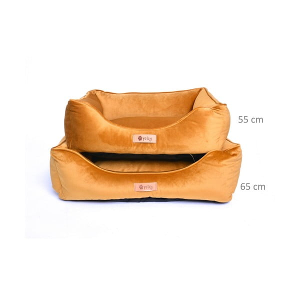 Кадифено легло в златист цвят 65x50 cm Royal - Petsy-image-1