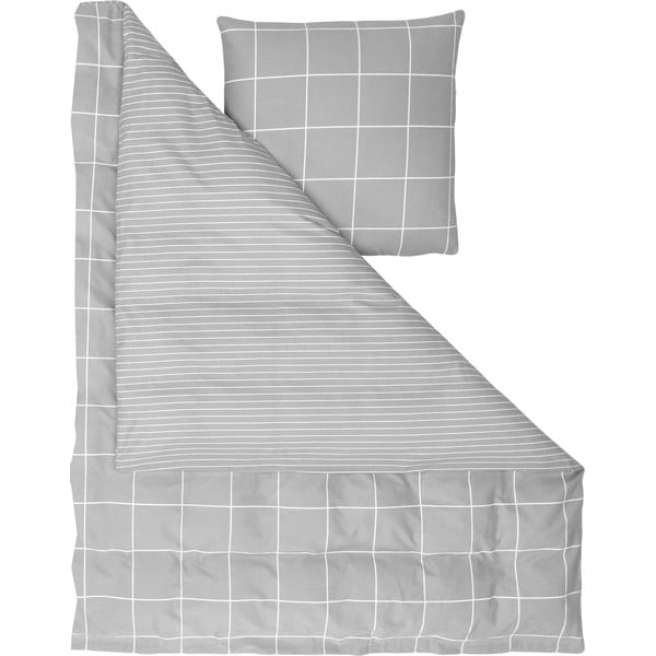 Сиво фланелено спално бельо за единично легло , 155 x 220 cm - Westwing Collection