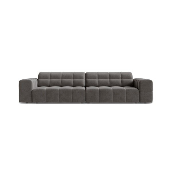 Сив кадифен диван 252 cm Chicago – Cosmopolitan Design
