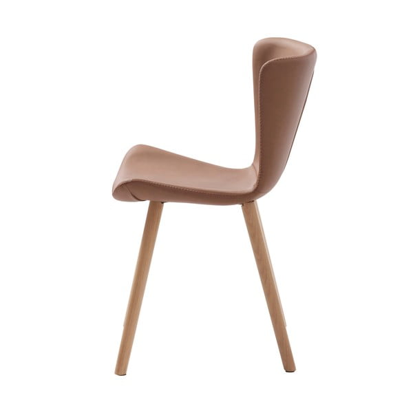 Кафяв трапезен стол от имитация на кожа Teslin – Unique Furniture-image-4