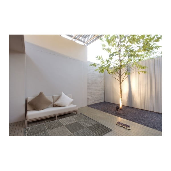 Сив високоустойчив килим за открито Webtappeti Quadrotta, 133 x 190 cm - Floorita