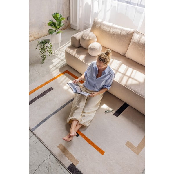 Оранжев/кремав килим 80x150 cm Linea – Universal-image-3