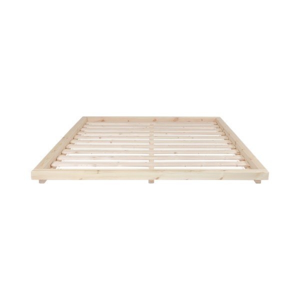 Dvoulůžková postel z borovicového dřeva s matrací a tatami Karup Design Dock Double Latex Natural Clear/Natural, 140 x 200 cm-image-1