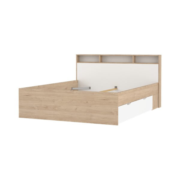 Двойно легло от дъбов декор с място за съхранение без ламелно дъно в естествен цвят  160x200 cm Ikast – Tvilum-image-4