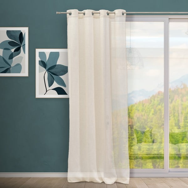 Бежова завеса със смес от лен 140x260 cm Fifties – Casa Selección-image-1