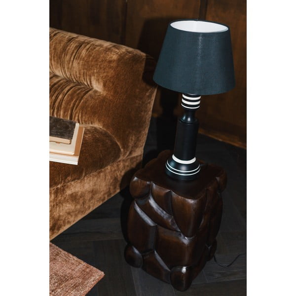 Черна настолна лампа с текстилен абажур (височина 60 cm) Virgil – Dutchbone-image-2