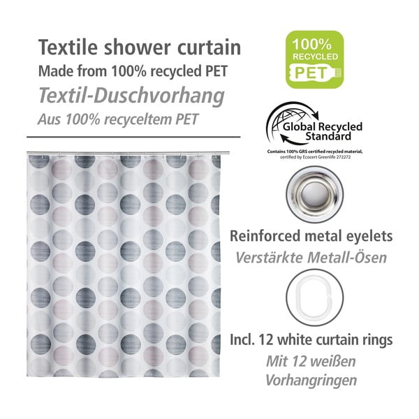 Завеса за душ 180x200 cm Pastel Dots - Wenko-image-4