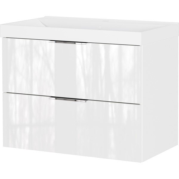 Бял гланцов стенен шкаф за мивка 81x65 cm Celano – Germania