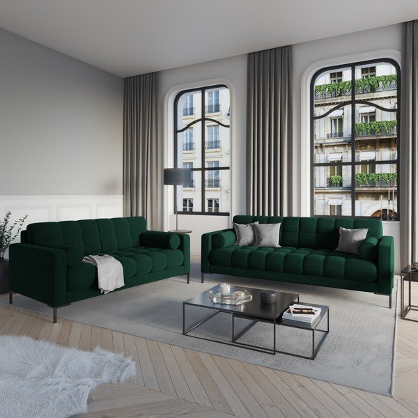 Тъмнозелен кадифен диван Bali - Cosmopolitan Design-image-1