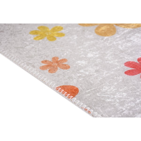 Детски килим подходящ за пране в оранжево цвят слонова кост 60x100 cm Fall Flowers – Vitaus-image-2