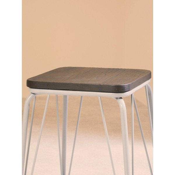 Сив/в тъмно естествен цвят стол от масивен бряст District – Premier Housewares-image-3