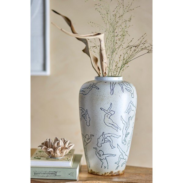Кремава глинена ваза (височина 34 cm) Adah – Bloomingville-image-1