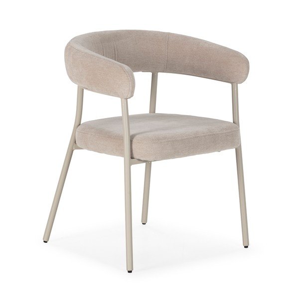 Бежови тапицирани трапезни столове в комплект с подлакътници 2 бр. Yuri – MOME