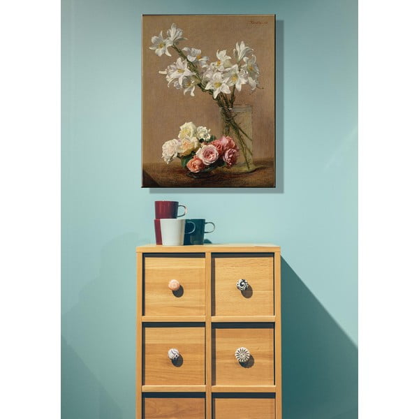 Репродукция на картина на Анри Фантин-Латур - , 45 x 60 cm Roses and Lilies - Fedkolor-image-1