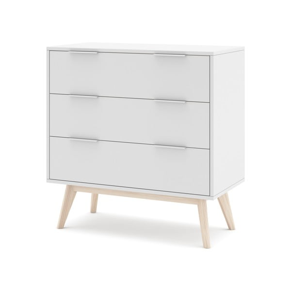 Бял нисък скрин с чекмеджета 80x83 cm Campus - Marckeric-image-3