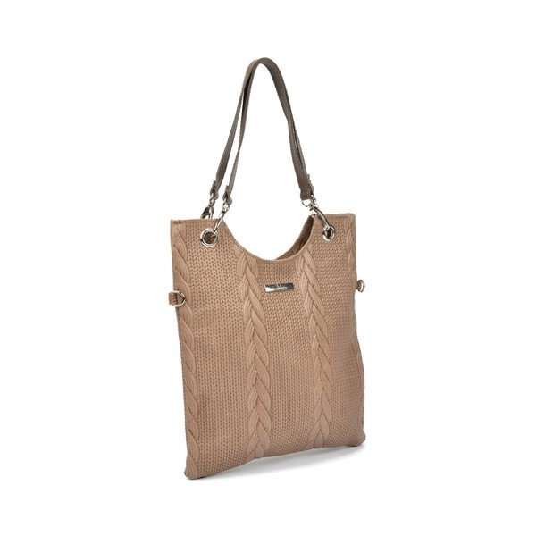 Бежова кожена чанта Mangotti Casmina - Mangotti Bags-image-3