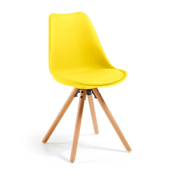 Жълт стол с букови крака Bonami Essentials Lumos - loomi.design