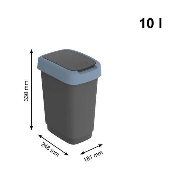 Кошче за отпадъци от рециклирана пластмаса 10 L Twist - Rotho-image-3